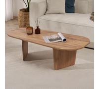 Dmora Tavolino da Salotto Iskora 130x65x40h cm Marrone Rovere Nodi Forma Ovale Materiale Piano in Legno Nobilitato, Colore Ripiano Marrone