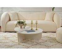 Dmora - Tavolino da salotto Parete, Tavolo basso da caffè, Portariviste per divano, Ripiano da soggiorno, 90x60 h35 cm, Bianco