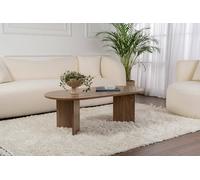 Dmora - Tavolino da salotto Parrano, Tavolo basso da caffè, Portariviste per divano, Ripiano da soggiorno, 119x60 h40 cm, Noce