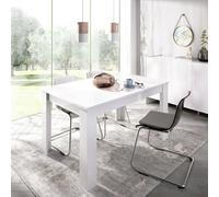 Dmora -Tavolo allungabile Caladora, Consolle estensibile multiposizione, Tavolo da pranzo con allunga, 140/190x90h77 cm, Bianco