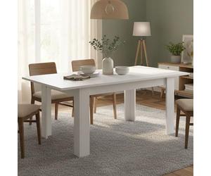 Dmora - Tavolo allungabile Corbara, Consolle con allunghe, Tavolo da pranzo, Ripiano estensibile da cucina, Made in Italy, 137x90 h79 cm, Bianco lucido