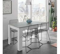 Dmora - Tavolo allungabile Midland, Consolle estensibile per sala da pranzo, Tavolo apribile da cucina con prolunga, 140/190x90h78 cm, Cemento e Bianco