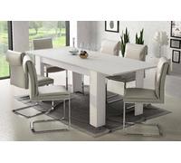 DMORA Tavolo allungabile Moderno, Colore Bianco, cm 160 x 79.5 x 88, Fino a 220 cm con allunga, UNICA