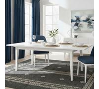 Dmora - Tavolo allungabile Morgane, Consolle con allunghe, Tavolo da pranzo multiuso, Ripiano estensibile da cucina, 180x95 h76 cm, Bianco