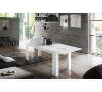 Dmora Tavolo Natan, allungabile Fino a 12 posti, Consolle Estensibile 100% Made in Italy, cm 160/210x90h75, Bianco Lucido, Pannello melaminico 25mm, Big