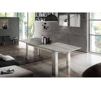 Dmora Tavolo allungabile Natan, Consolle allungabile Fino a 12 posti, Consolle Estensibile 100% Made in Italy, cm 160/210x90h75, Cemento