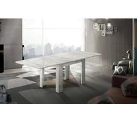 Dmora - Tavolo allungabile Otto, Consolle ausiliare da cucina, Tavolo allungabile, 100% Made in Italy, cm 90x90h75, Cemento
