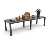 Dmora Tavolo da Esterno Antico 90x294x75h cm Nero Antracite 12 Posti Resistente ai Raggi uv, Meccanismo Estensione Multiposizione