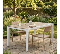 Dmora Tavolo da Esterno Bisenzio 90x160x74h cm Bianco 6 Posti Resistente ai Raggi uv Versatile Salvaspazio, Tavolo Tavolo da Esterno Fisso