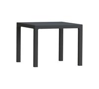 Dmora Tavolo da Esterno Capri 95x95x74.5h cm Nero Antracite 4 Posti Resistente ai Raggi UV, Tavolo Tavolo da Esterno Fisso