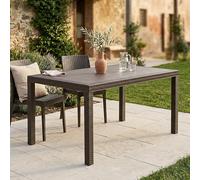 Dmora Tavolo da esterno Giove – Rettangolare effetto rattan 150x90h74 cm Marrone