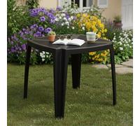 Dmora Tavolo da Esterno Gradarar 75x75x72h cm Nero Antracite 4 Posti Lunghezza Massima 75 cm, Finitura Effetto Rattan Made in Italy