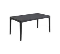 Dmora Tavolo da Esterno Lappano 90x160x74h cm Nero Antracite 6 Posti Resistente ai Raggi UV Versatile, Tavolo Tavolo da Esterno Fisso