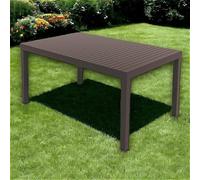 Dmora Tavolo da Esterno Maratea 90x150x72h cm Nero Antracite 6 Posti Impermeabile, Idrorepellente, Lavabile, Tavolo Tavolo da Esterno Fisso