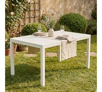 Dmora - Tavolo da esterno Maratea, Ripiano rettangolare da pranzo, Tavolo da giardino multiuso, 100% Made in Italy, 150x90h72 Cm, Bianco