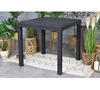 Dmora Tavolo da Esterno Marte, Base per Picnic, Piano da Pranzo da Giardino, Banco Outdoor Multiuso, Made in Italy, 80x80 h74 cm, Antracite