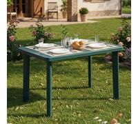 Dmora Tavolo da Esterno Pistoia 101x68x72h cm Verde 6 Posti Tavolo da Esterno Rettangolare, Lunghezza Massima 101 cm Made in Italy
