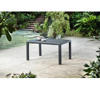 Dmora Tavolo da Esterno Quiliano 90x147x75h cm Nero Antracite 6 Posti Resistente ai Raggi UV Versatile Salvaspazio, Tavolo Tavolo da Esterno Fisso