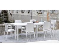 Dmora Tavolo Rettangolare allungabile da Esterno, Polipropilene, Bianco, Medio