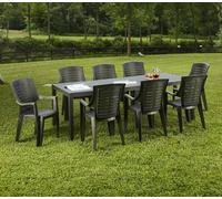 Dmora - Tavolo da esterno Susa, Ripiano rettangolare allungabile da pranzo, Tavolo da giardino estensibile, 100% Made in Italy, 150x90h72 cm, Antracite