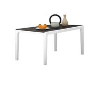 Dmora Tavolo da Esterno Tornaco 90x160x74h cm Bianco 6 Posti Resistente ai Raggi uv Versatile Salvaspazio, Tavolo Tavolo da Esterno Fisso
