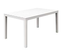 Dmora - Tavolo da esterno Vasto, Ripiano rettangolare da pranzo, Tavolo da giardino indoor e outdoor multiuso, 100% Made in Italy, 138x78h72 cm, Bianco