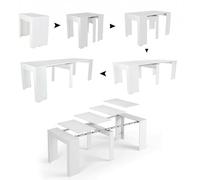 Dmora Tavolo da Pranzo Moderno, Consolle allungabile 10 posti, Misure 90 x 51 x 78 cm (Fino a 237 con allunghe), Colore Bianco