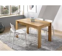 Dmora - Tavolo Fisso Censo, Ripiano da Pranzo Multiuso, Tavolo Rettangolare da Cucina o Sala da Pranzo, 139x81h77 cm, Rovere Nodi