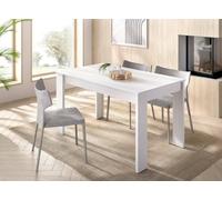 Dmora -Tavolo fisso Censo, Tavolo da pranzo multiuso, Tavolo rettangolare da cucina o sala da pranzo, 139x81h77 cm, Bianco