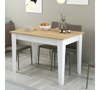 Dmora Tavolo Fisso Eupilio 72x110x75h cm Bianco 6 Posti Forma Rettangolare, Materiale Struttura in Legno Nobilitato