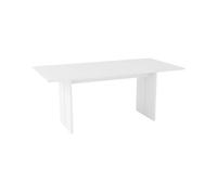 Dmora - Tavolo fisso Gabriele, Ripiano rettangolare di design, Tavolo da cucina, 100% Made in Italy, cm 160x90h75, Bianco lucido