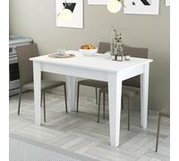 Dmora Tavolo Fisso Heli 72x110x75h cm Bianco 4 Posti Forma Rettangolare, Materiale Struttura in Legno Nobilitato