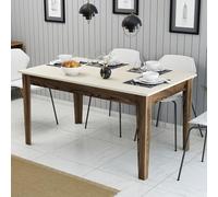 Dmora Tavolo Fisso Orroar 145x88x75h cm Marrone Noce 6 Posti Forma Rettangolare, Peso Supportato 120 kg