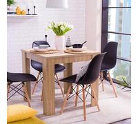 Dmora Tavolo Fisso Sakura 80x80x75h cm Marrone 4 Posti Forma Rettangolare, Materiale Piano in Legno Nobilitato