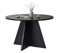Dmora Tavolo Fisso Ulthar 120x120x75h cm Nero 4 Posti Forma Rotondo, Peso Supportato 60 kg