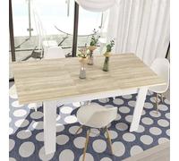 Dmora Tavolo per Sala da Pranzo Estensibile, Colore Canadian artik, cm 140 x 90 x h78, Rovere e Bianco