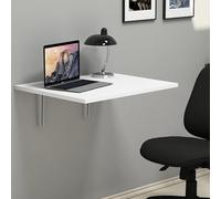 Dmora Tavolo Pieghevole Orvael 60x50x2h cm Bianco un Posto Forma Rettangolare, Peso Supportato 20 kg