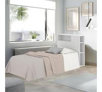 Dmora Testiera Fogarolo, Spalliera, Testata per Camera da Letto, Poggiatesta, 23x99 h96 cm, Bianco