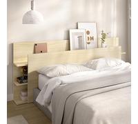 Dmora Testiera Letto TreSassi 19x181 cm Marrone Rovere Vani Libreria Piazza e Mezza, Colore Struttura