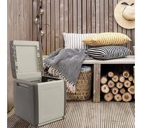 Dmora Truhe Lille 54x53x57 cm Braun, Schlossverschluss