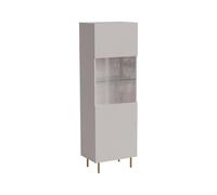 Dmora Vetrina Raccuja 42x59.5x182.5h cm Beige 4 Ripiani Un'anta, Mobile Espositore 5 Vani