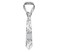 DMORJ Cravatta Lunghe da Uomo con Note Musicali: 147 x 8,9 cm, Cravatta Sottile Divertente Resistente per Uomo, Nero