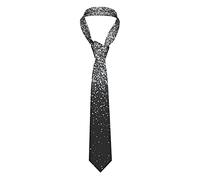 DMORJ Cravatte lunghe da uomo con glitter argento lucidi: >> 147 x 8,9 cm, cravatta magra divertente resistente cravatte per scuola matrimoni regalo per feste., Nero , Taglia unica