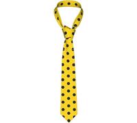 DMoys Cravatte da uomo, cravatte da uomo cravatte da lavoro cravatta da abito casual cravatta formale da matrimonio a pois neri e gialli