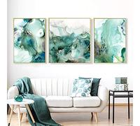 DMPro Menta Astratta Verde Marmo Quadri su Tela Quadri Dipinti su Tela Galleria Poster e Stampe Interni per Soggiorno complementi arredo casa 50x70x2 70x70cm Senza Cornice