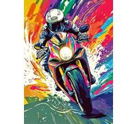 DMQBT 1000 Pezzi - Puzzle Irregolare Pieces - Motoss Racings Art Oil Painting - Per L'Immagine Artistica Del Gioco Antistress Per Adulti - Giochi Per Ridurre Lo Stress In Famiglia - DX493ZW