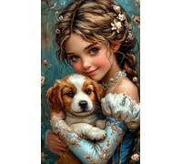 DMQBT 1500 Pezzi ，Colorful Fun Puzzle ，Poster ，Gifts ，Cute Girlss And Dog Art Painting ，Immagine Artistica Adulti ，Giocattoli Per La Memoria E La Cognizione Degli Anziani - Ns52Zk