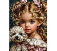 DMQBT 1500 Pezzi ，Colorful Fun Puzzle ，Poster ，Gifts ，Cute Girlss And Dog Art Painting ，Immagine Artistica Adulti ，Giocattoli Per La Memoria E La Cognizione Degli Anziani - Ns50Zk