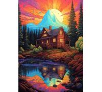DMQBT 1500 Pezzi Puzzles - Riversides Cottages Abstract Oil Painting - Decorazione Artistica Da Parete - Puzzles 1500 Pezzi For Adults - Vw141Zq