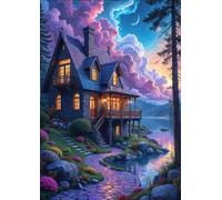 DMQBT 1500 Pezzi Puzzles - Riversides Cottages Abstract Oil Painting - Decorazione Artistica Da Parete - Puzzles 1500 Pezzi For Adults - Vw139Zq